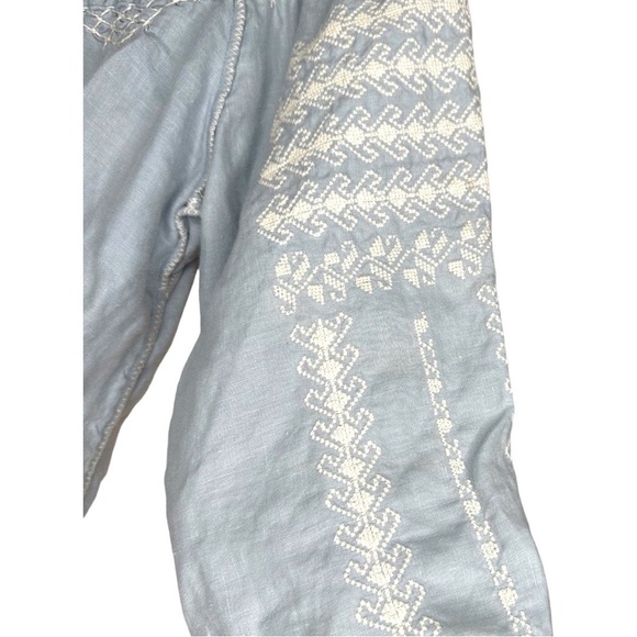 Calypso St. Barth Embroidered Chambray Blouse Small - Picture 6 of 8